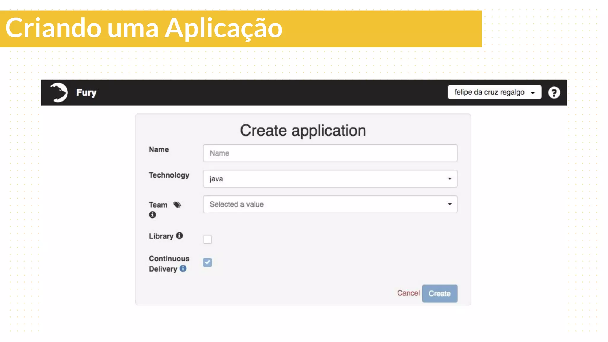Criando uma Aplicação
 