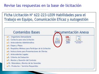Revise las respuestas en la base de licitación
 