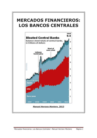 ‘Mercados financieros: Los Bancos Centrales’. Manuel Herranz Montero Página 1
MERCADOS FINANCIEROS:
LOS BANCOS CENTRALES
Manuel Herranz Montero. 2013
 