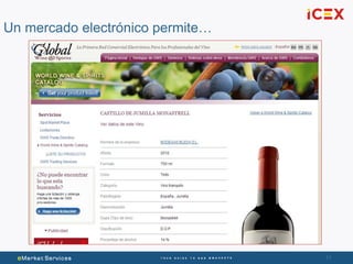 11
Un mercado electrónico permite…
 