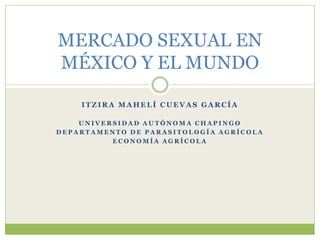 MERCADO SEXUAL EN
MÉXICO Y EL MUNDO

    ITZIRA MAHELÍ CUEVAS GARCÍA

    UNIVERSIDAD AUTÓNOMA CHAPINGO
DEPARTAMENTO DE PARASITOLOGÍA AGRÍCOLA
          ECONOMÍA AGRÍCOLA
 