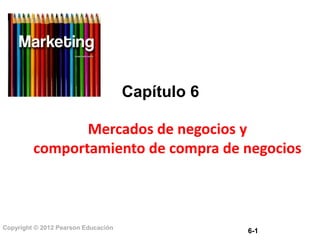 Capítulo 6
Mercados de negocios y
comportamiento de compra de negocios

Copyright © 2012 Pearson Educación

6-1

 