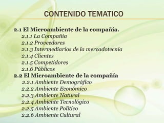 CONTENIDO TEMATICO
 