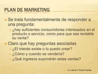 Mercado y Plan de marketing