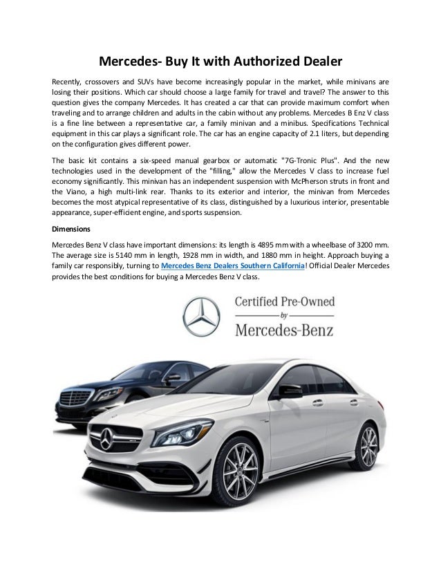 Mercedes Buy It With Authorized Dealer