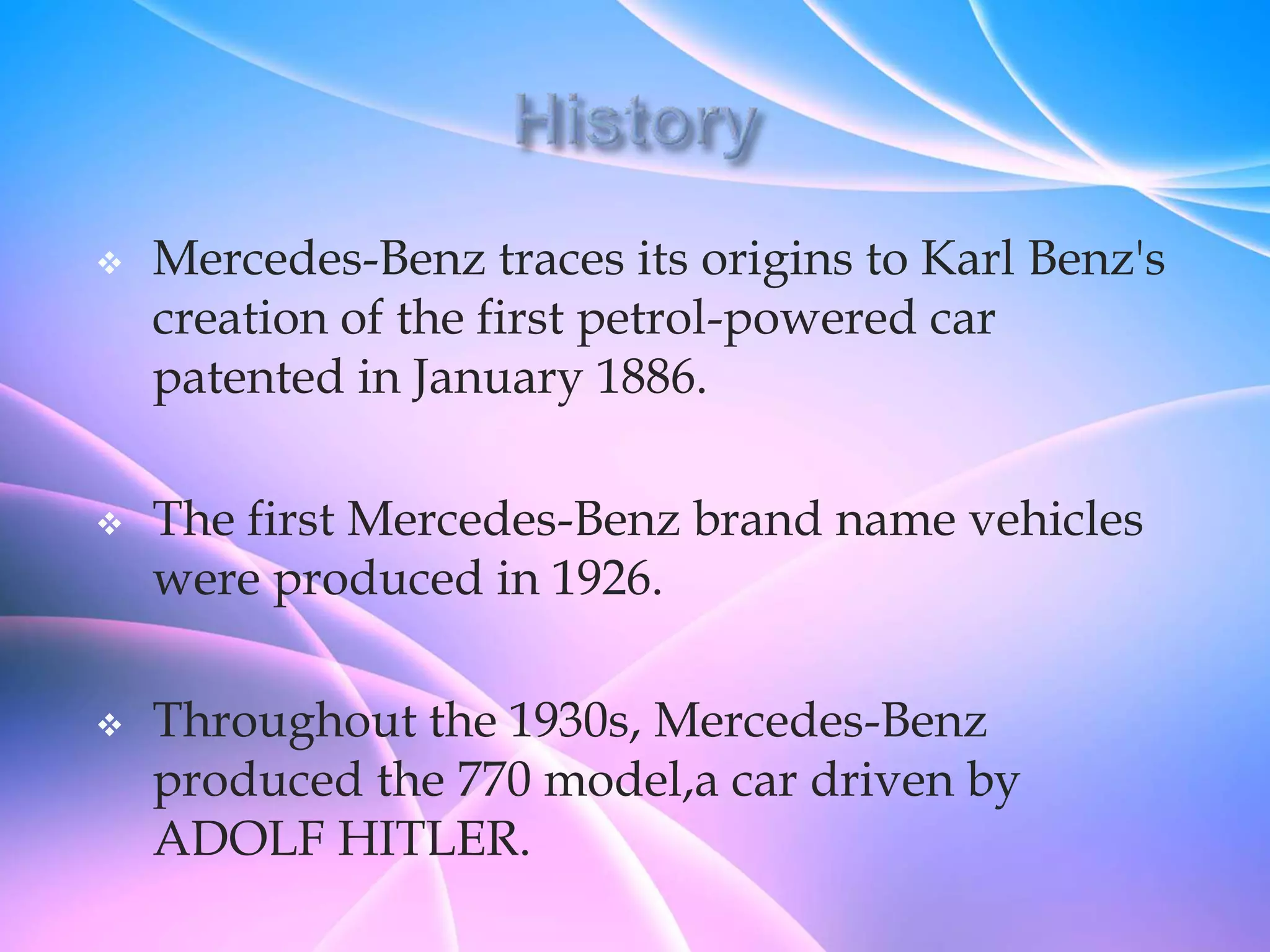 Mercedes Benz Business Plan Presentation PPT