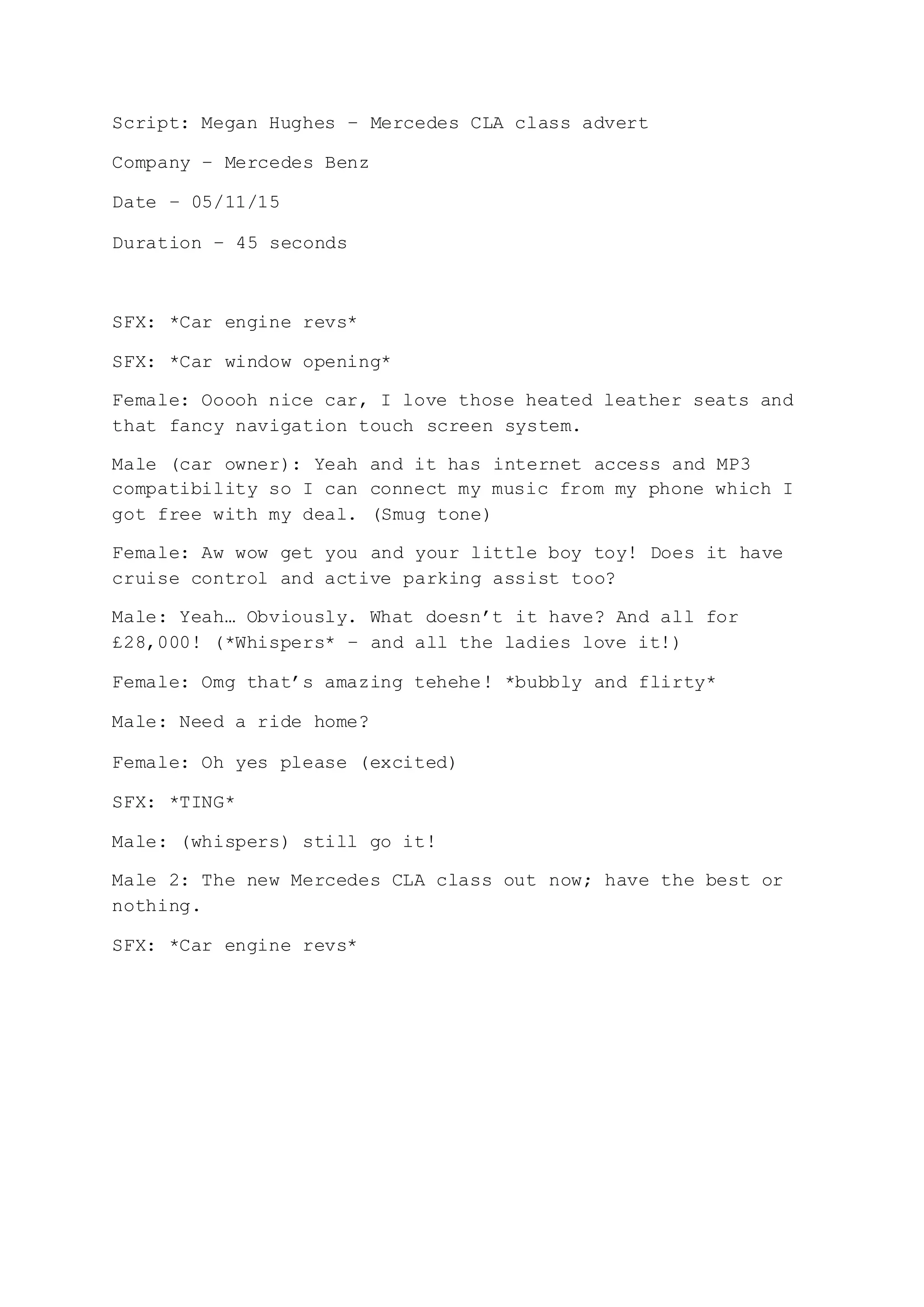 Mercedes Advert Script PDF Free Download Mercedes Advert Script PDF Free Download