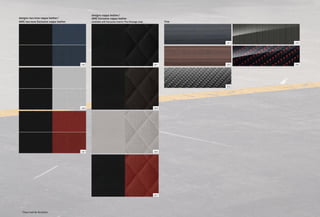 804
805
801
587
VA2
ZG6
VA6
VA1 VA5
583
582
807
designo nappa leather/
AMG Exclusive nappa leather
(Available with Exclusive Interior Plus Package only)
designo two-tone nappa leather/
AMG two-tone Exclusive nappa leather Trim
*Please read the disclaimer.
 