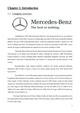 Mercedes benz service centre training report