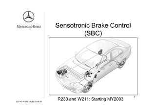 1
SensotronicBrakeControl
(SBC)
327HO 09SBC (W JB)03-05-04
R230andW 211:StartingMY2003
 