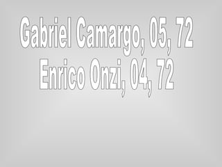 Gabriel Camargo, 05, 72 Enrico Onzi, 04, 72 
