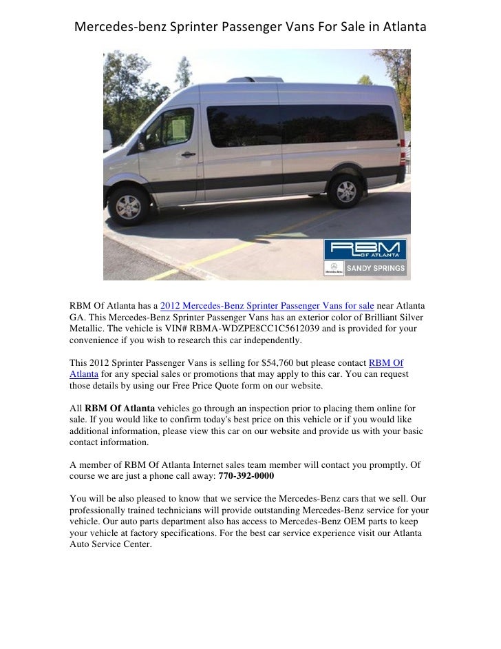 mercedes sprinter passenger van price