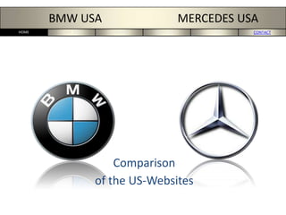 START SITES ALIGNMENT CONSISTENCY CONTRAST CONTACTHOME
BMW USA MERCEDES USA
Comparison
of the US-Websites
 