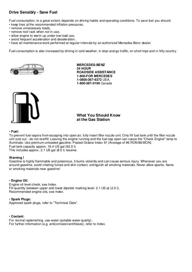 Mercedes Benz Engine Oil Capacity Chart