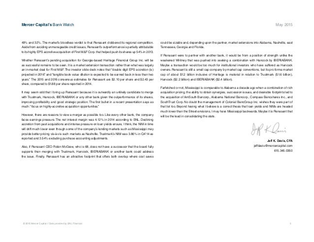 Mercer Capital S Bank Watch May 2015 Community Bank Focus How T