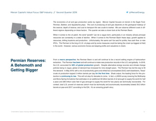 Mercer Capital's Value Focus: Energy Industry | Q2 2019 | Region: Permian Basin