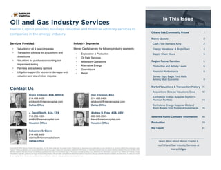 Contact Us
BUSINESS VALUATION &
FINANCIAL ADVISORY SERVICES
Oil and Gas Industry Services
Mercer Capital provides business...