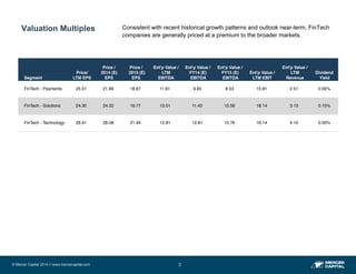 3© Mercer Capital 2014 // www.mercercapital.com
Valuation Multiples Consistent with recent historical growth patterns and ...