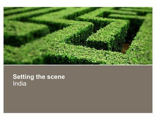 Setting the scene
India
 