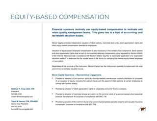 Mercer Capital | Financial Sponsors Qualifications | PPT