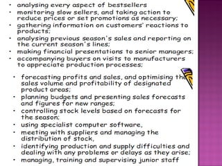 Merchandising process in the apparel industry