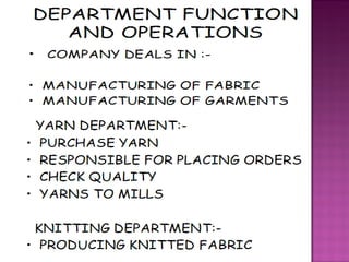 Merchandising process in the apparel industry