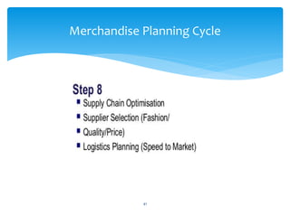 41
Merchandise Planning Cycle
 