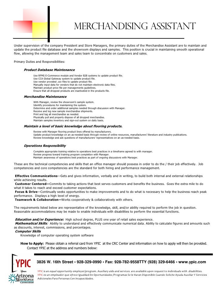 Merchandising Assistant