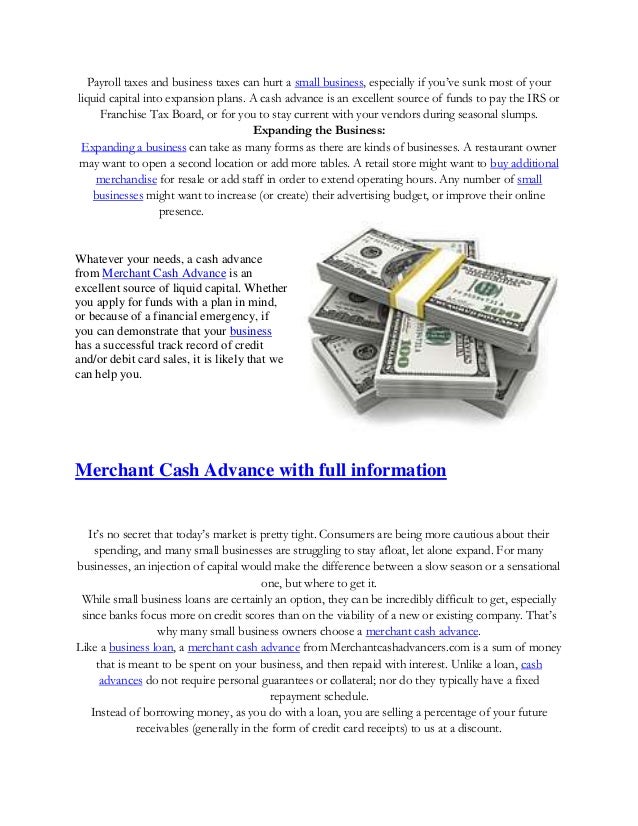 why is cash advance legal