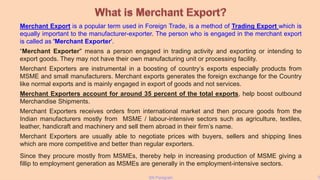 #Merchant Exports – A Complete Analysis# By SN Panigrahi | PPTX