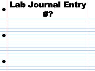 Lab Journal Entry #? 