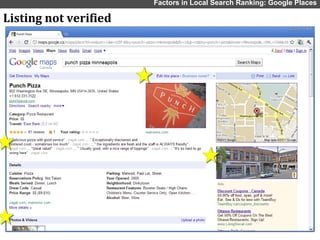 Factors in Local Search Ranking: Google Places Listing not verified 