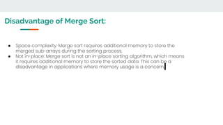 Data structure Merge Sort implementation | PPT