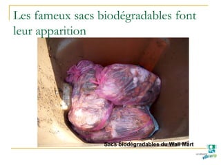 Les fameux sacs biodégradables font
leur apparition
Sacs biodégradables du Wall Mart
 