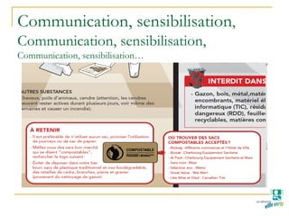 Communication, sensibilisation,
Communication, sensibilisation,
Communication, sensibilisation…
 