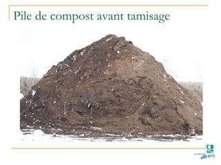 Pile de compost avant tamisage
 