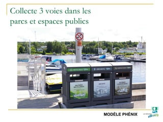 Collecte 3 voies dans les
parcs et espaces publics
MODÈLE PHÉNIX
 