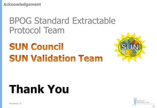 Acknowledgement

BPOG Standard Extractable
Protocol Team

Thank You
Newsletter 16
48

 