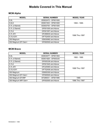 Mercruiser Marine Engines 350 Magnum Service Repair Manual→OD830982 and