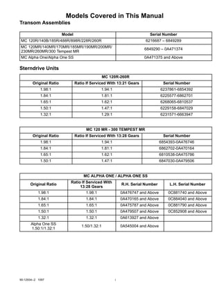 Mercruiser Sterndrive Mc Alpha One Alpha One Ss Service Repair Manual
