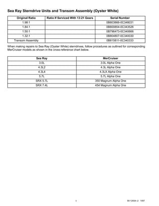 Mercruiser Sterndrive Mc Alpha One Alpha One Ss Service Repair Manual