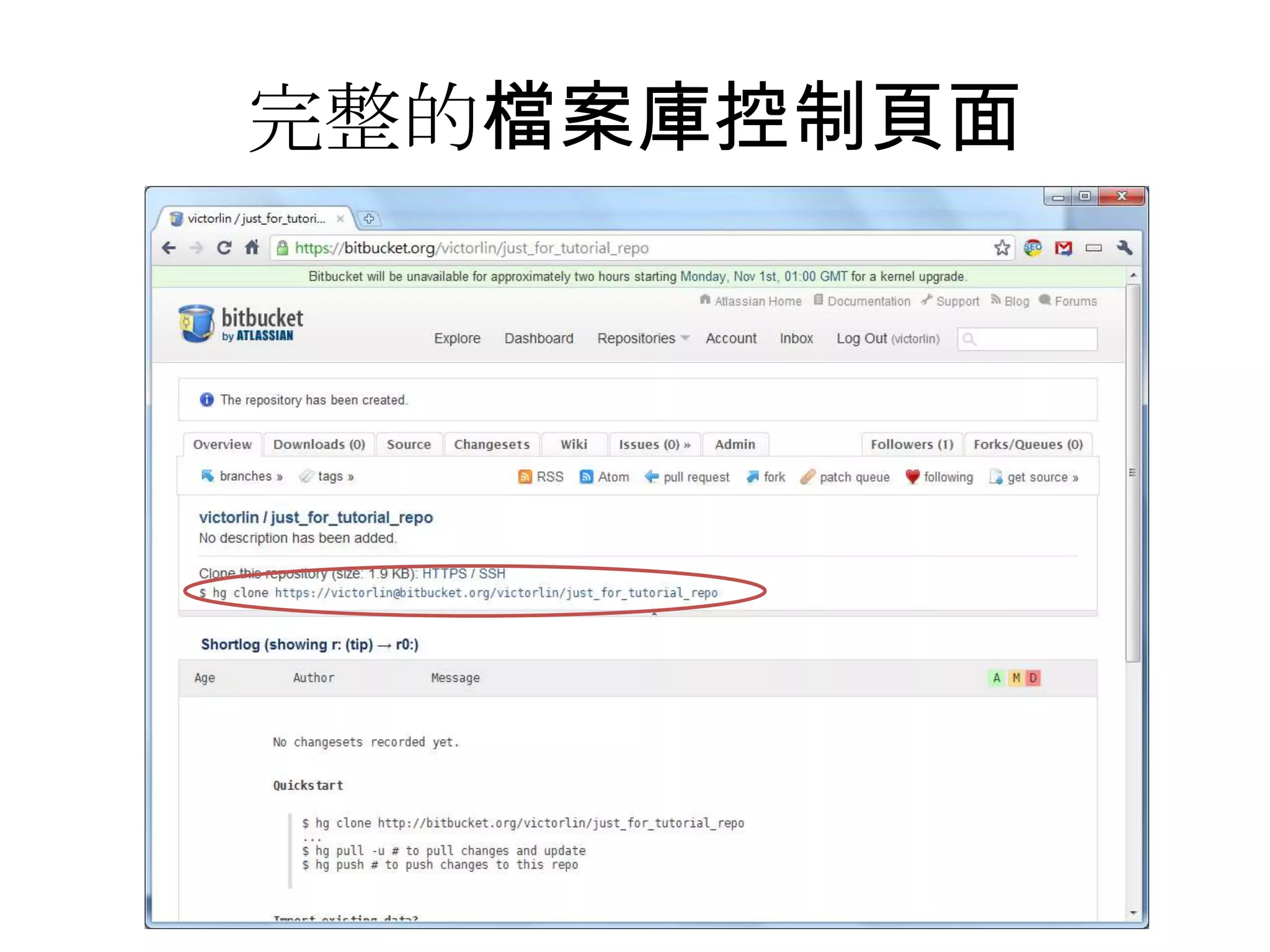 完整的檔案庫控制頁面
 