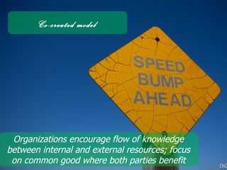 Co-created model <ul><ul><li>Organizations encourage flow of knowledge between internal and external resources; focus on c...