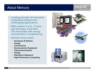 Mercury Computer Systems & The Cell Broadband Engine | PDF