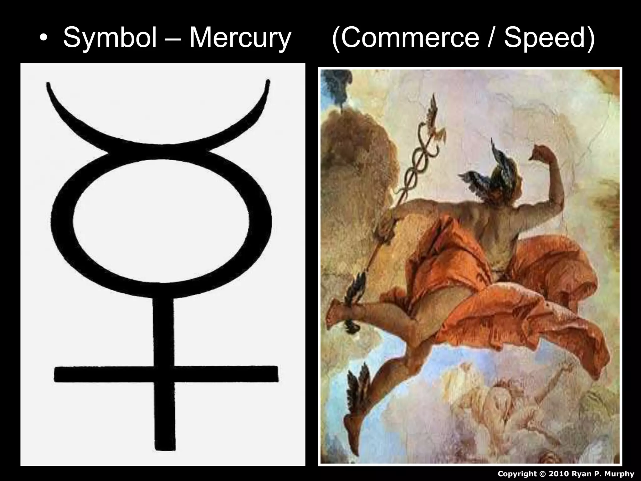 • Symbol – Mercury (Commerce / Speed)
Copyright © 2010 Ryan P. Murphy
 