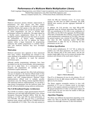 Performance of a Multicore Matrix Multiplication Library | PDF