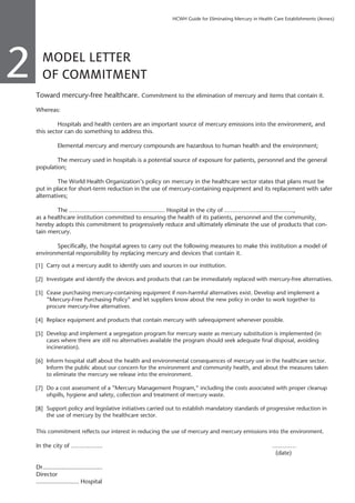 Mercury Statement Example Mercury Elimination guide for Hospitals | PDF
