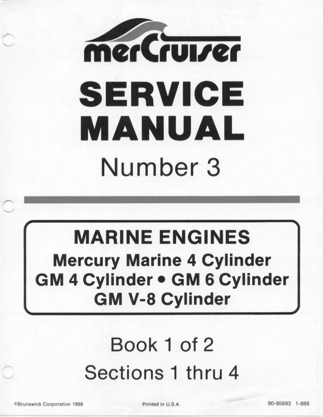 Mercury Mercruiser Marine Engine Mcm 898 Service Repair Manual Sn 488