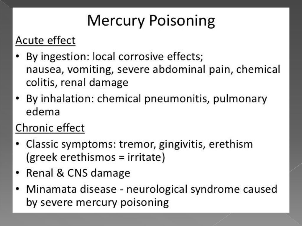 myasthenia gravis mercury poisoning
