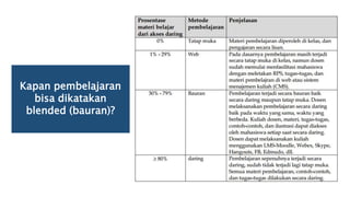Kapan pembelajaran
bisa dikatakan
blended (bauran)?
 